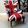 Winston Union Jack vintage style armchair, high quality drill cotton Union Jack