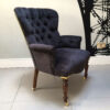 antique-style-armchair-seating-upholstered-black-velvet-handmade-bespoke-vintage-style-Napoleonrockefeller.com