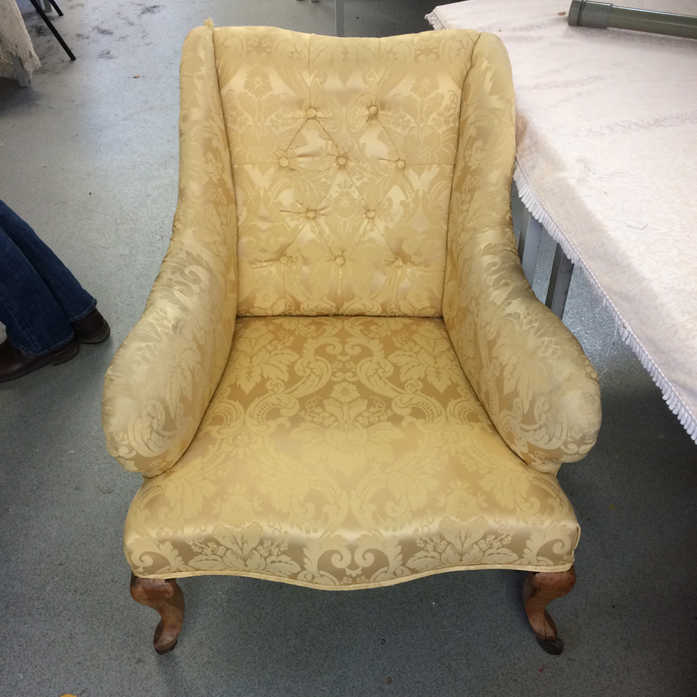 yellow-damask-chair-upholstery-project