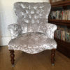 Velvet tub chair| Silver luxe crushed velvet|velvet armchair|velvet button back| velvet chairs