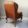 Stylish distressed brown leather wing back club chair| rich crackled brown leather|Napoleonrockefeller.com
