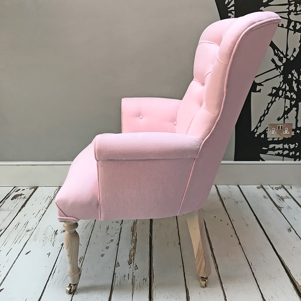 Rose Pale Pink Armchair, Pink Arm Chairs