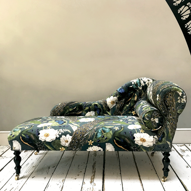 Anaise Peacock Chaise Longue NapoleonRockefeller Vintage and retro