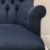 Navy|Blue|Romo|Linen|Armchair|Handcrafted|Seating|Chair|Bespoke|Lounge chair|Interiors|Interior style|Bedroom chair|Living room|Boudoir|Home decor|London